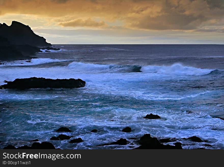 Stormy water of ocean waves, Atlantic, Canary. Stormy water of ocean waves, Atlantic, Canary