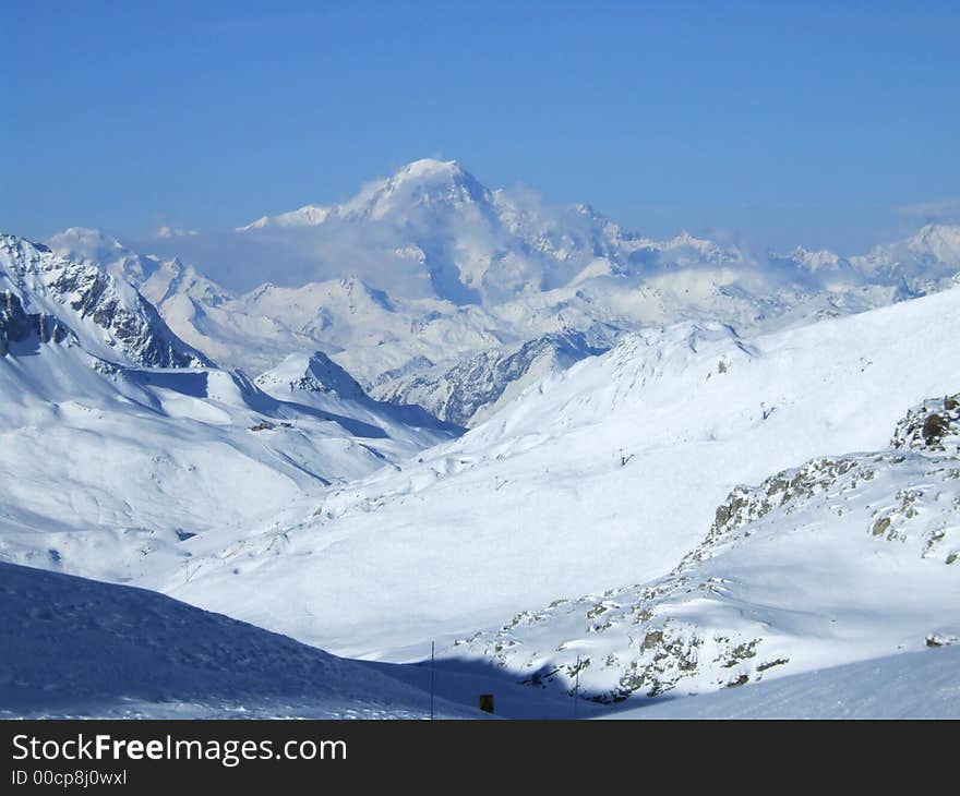 Winter scenery of savoy Alps. Winter scenery of savoy Alps