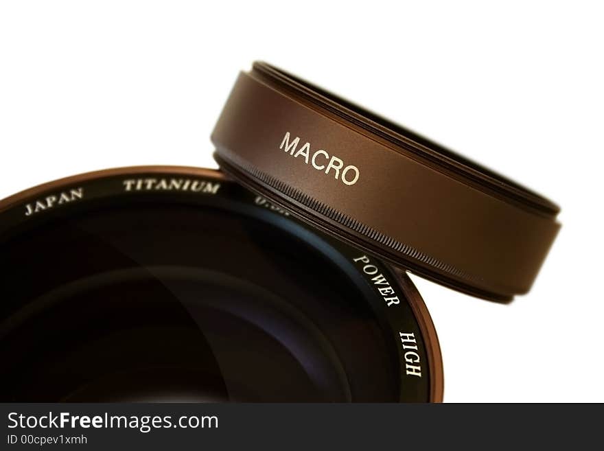 Isolated macro and wide angle lens. Isolated macro and wide angle lens