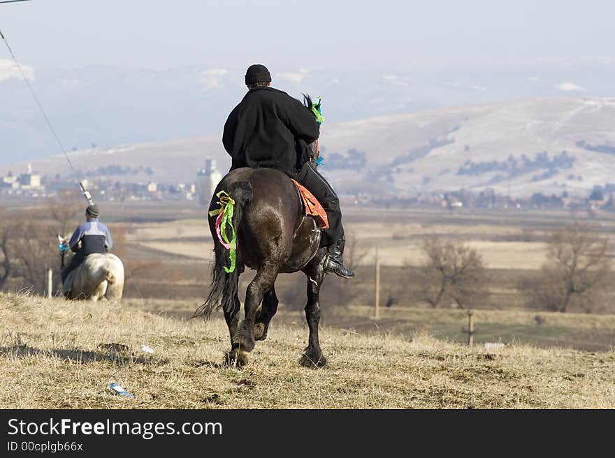 Horse rider on a field