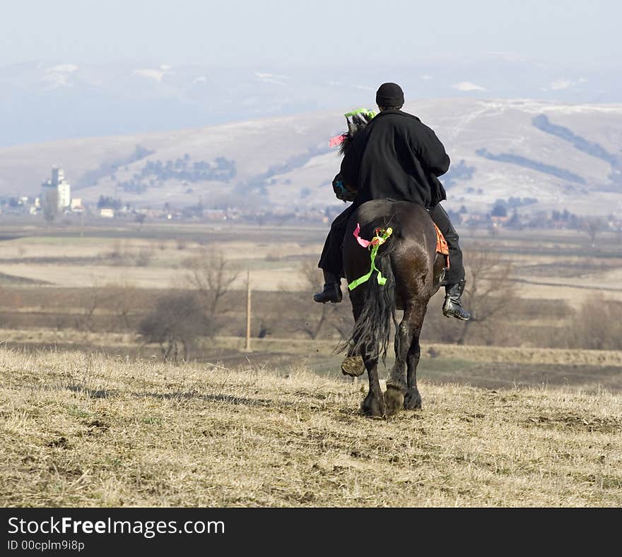 Horse rider on a field