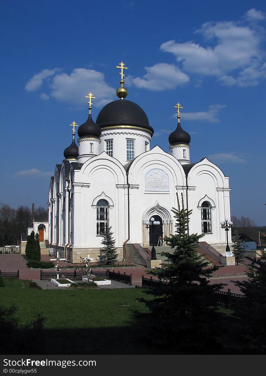 View of The Trinity of Revive Cathedral in The Saint Tihon Transfiguration nunnery. View of The Trinity of Revive Cathedral in The Saint Tihon Transfiguration nunnery.