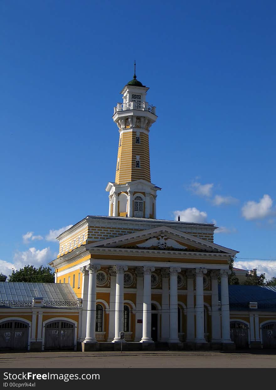 Fire observation tower in Kostroma. 1823-1827 (Golden Ring of Russia). Fire observation tower in Kostroma. 1823-1827 (Golden Ring of Russia)