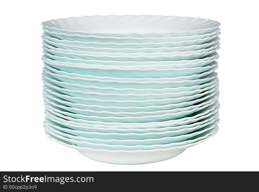 Beautiful white plates on a white background