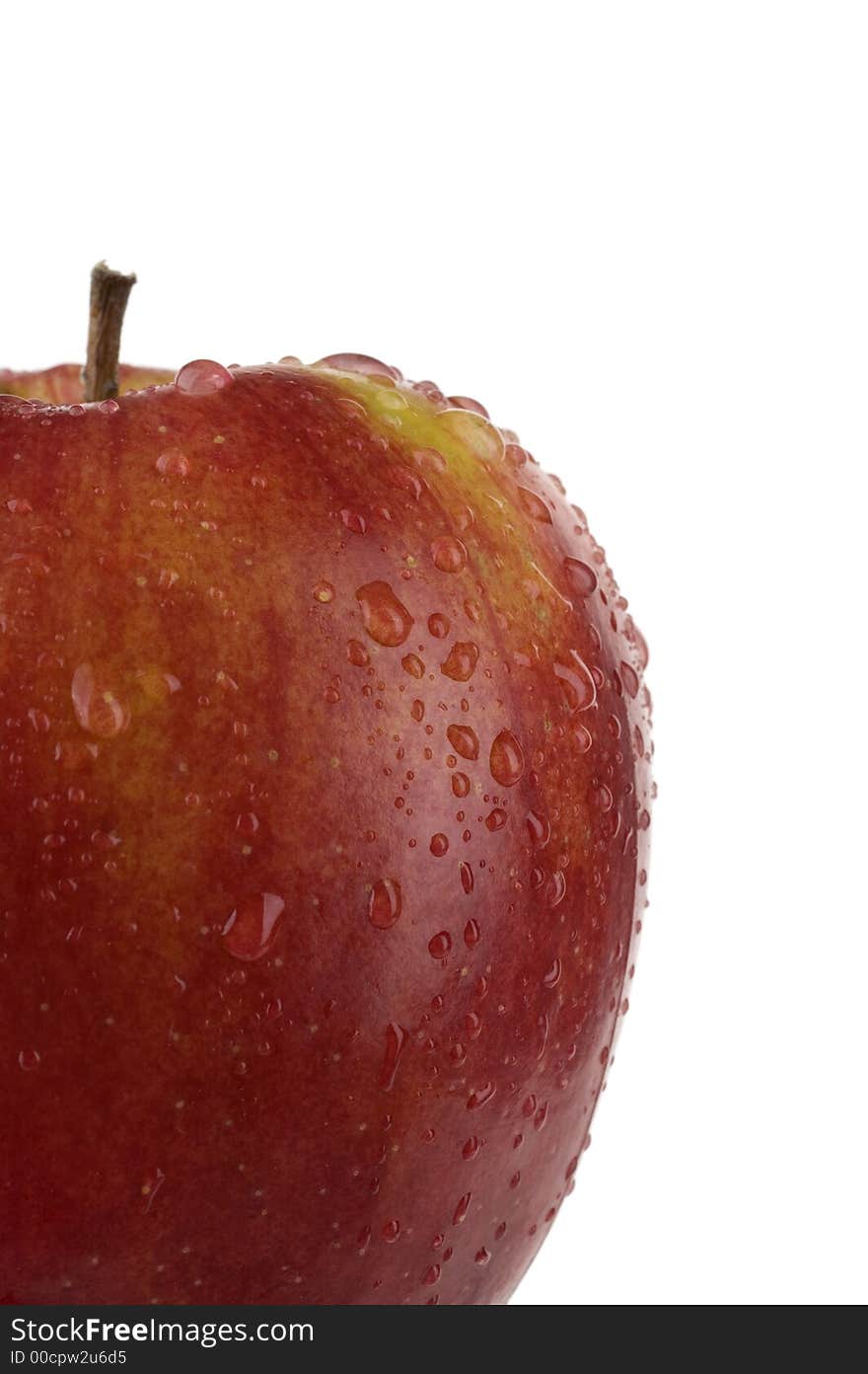 Closeup image of ripe apple on white background. Closeup image of ripe apple on white background.