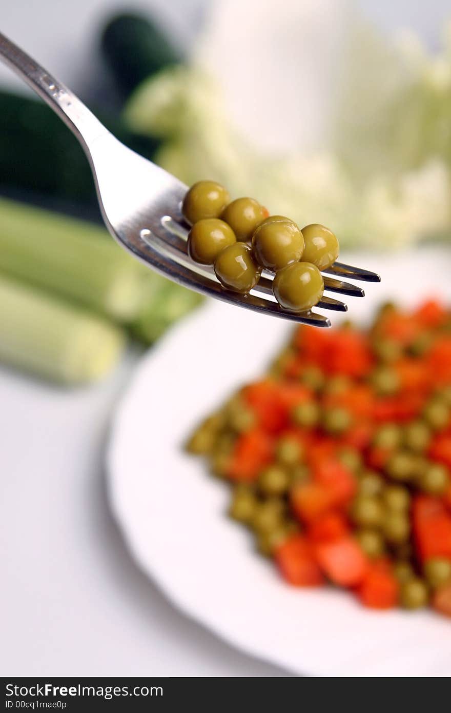 Fresh vegetables - peas and carrot