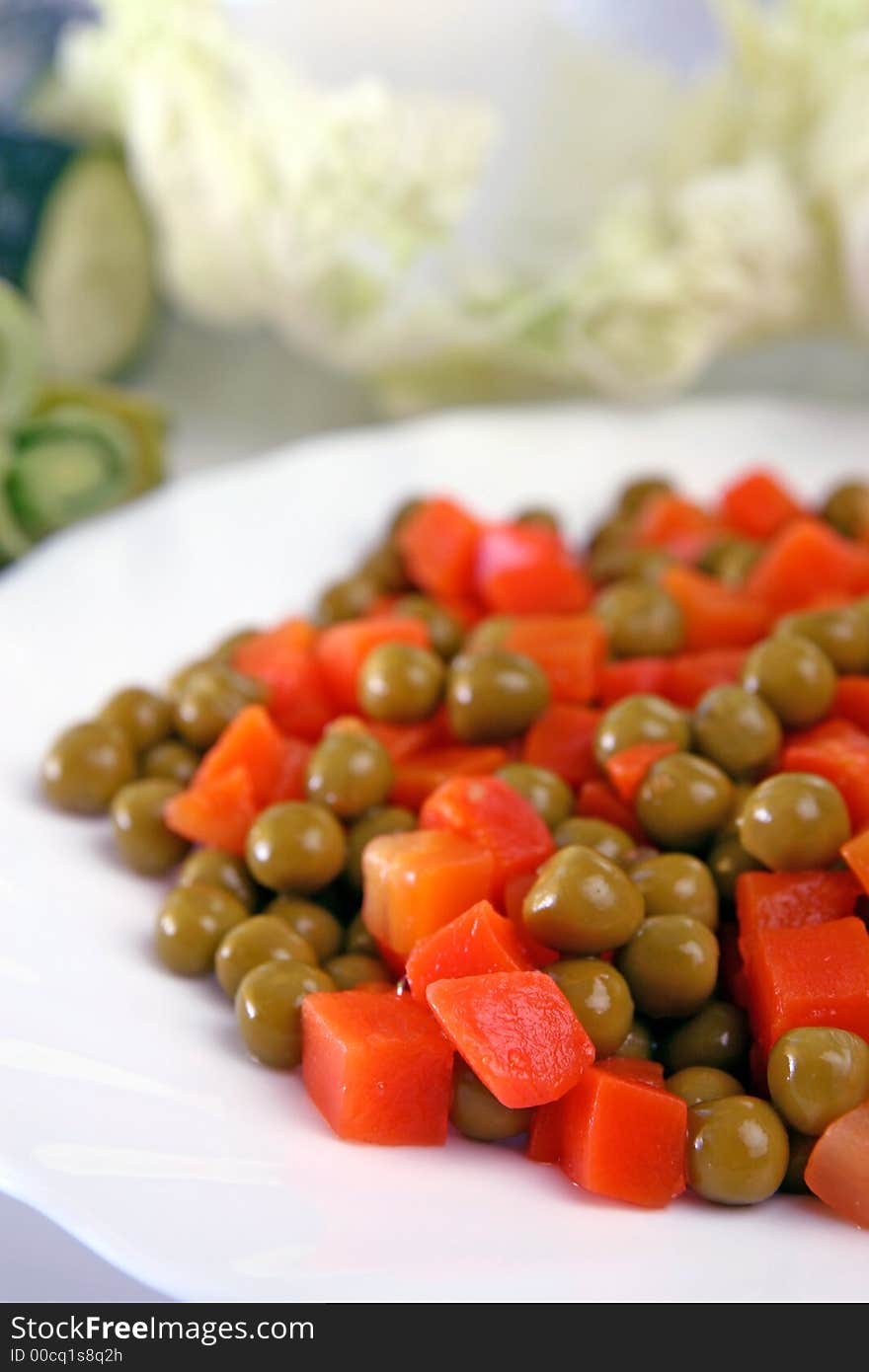 Fresh vegetables - peas and carrot