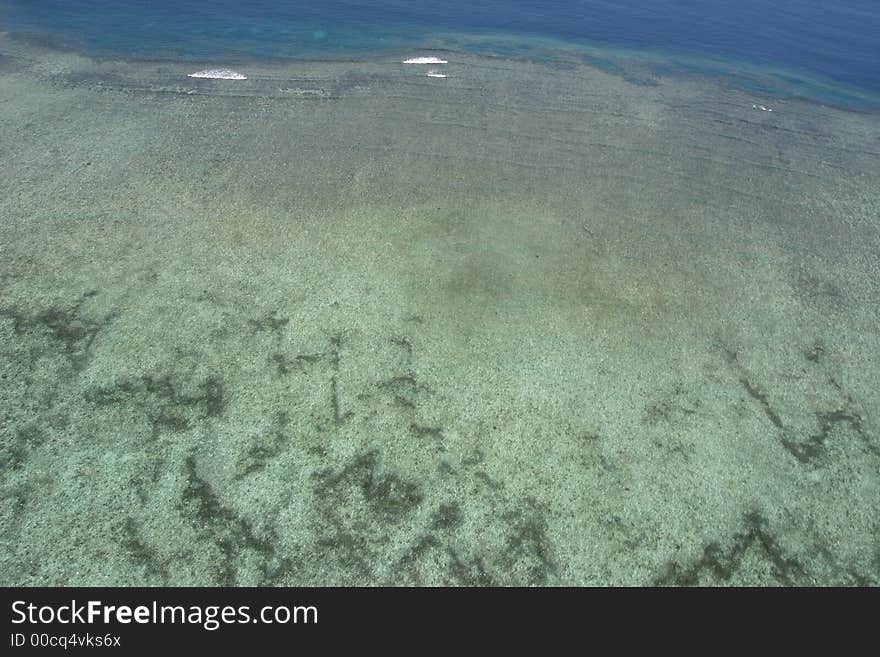 The Great Barrier Reef in Australia from the air