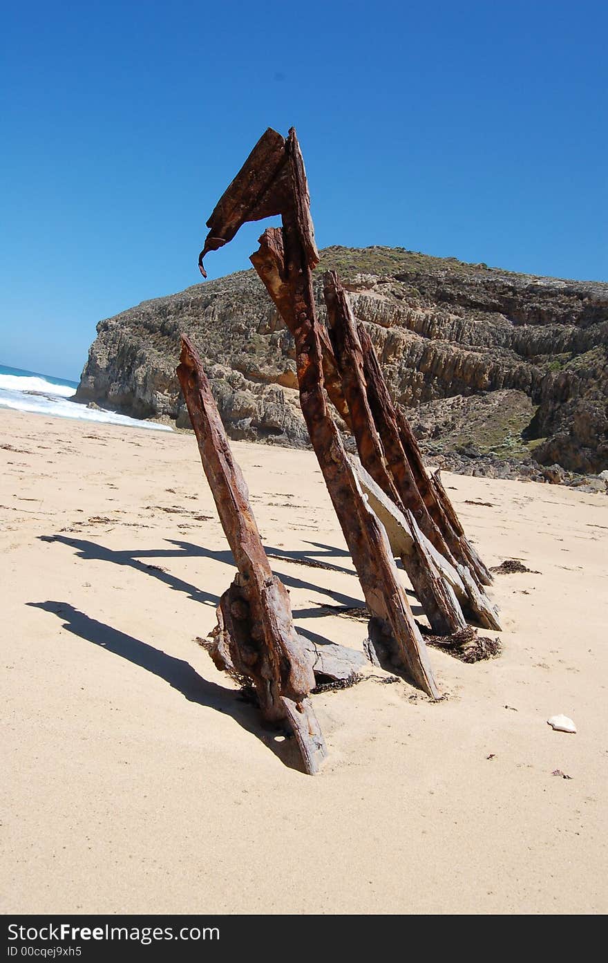 Shipwreck of the Ethel on Ethel Wreck Beach, Innes national Park, Yorke Peninsula.