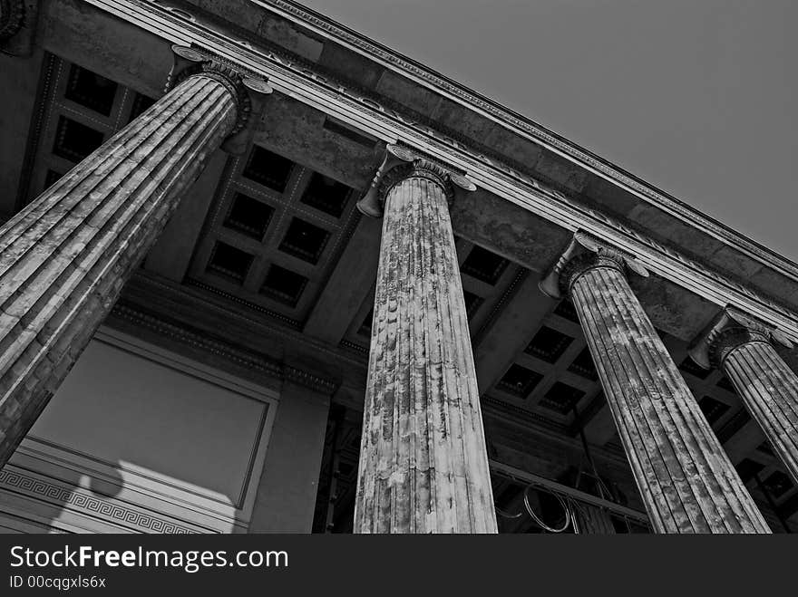 The entrance to Berlin's Old Museum (metaphor for glory and power). The entrance to Berlin's Old Museum (metaphor for glory and power)