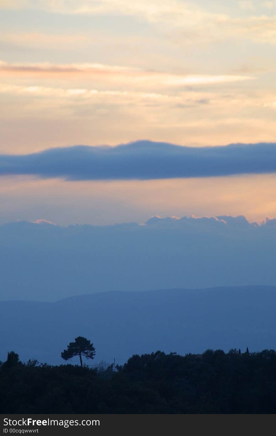 Nice colour Sunrise in Tuscany  Italy – europe. Nice colour Sunrise in Tuscany  Italy – europe