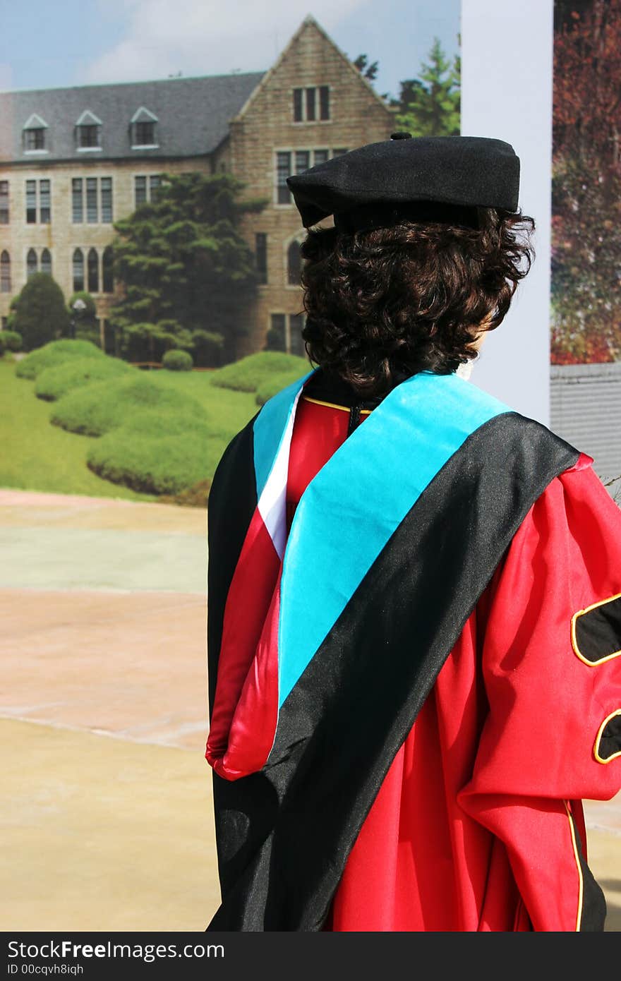 Asian university student in gowns on graduation day. Asian university student in gowns on graduation day