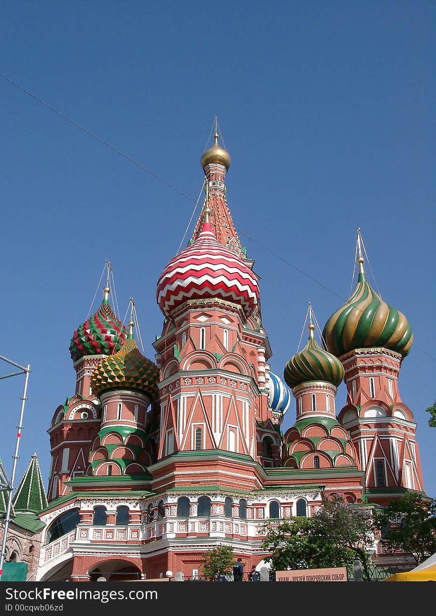 �hurch in Moscow on a background of the blue sky. �hurch in Moscow on a background of the blue sky