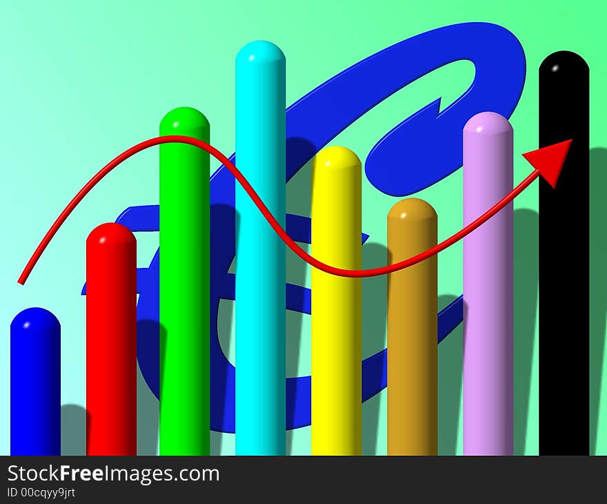 A 3d rendered statistics illustration