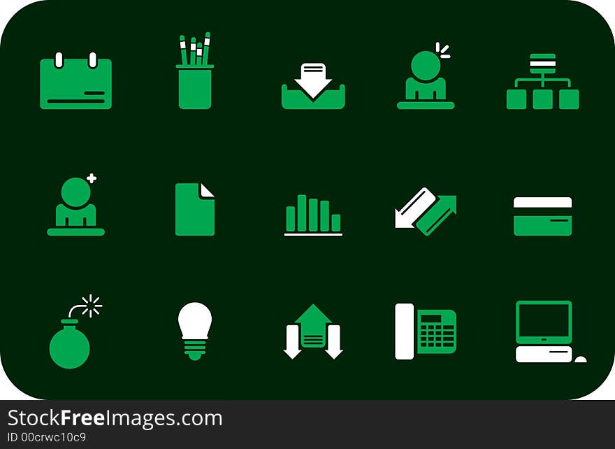 A set of 2 coloured icons based on office equipments and more. A set of 2 coloured icons based on office equipments and more.