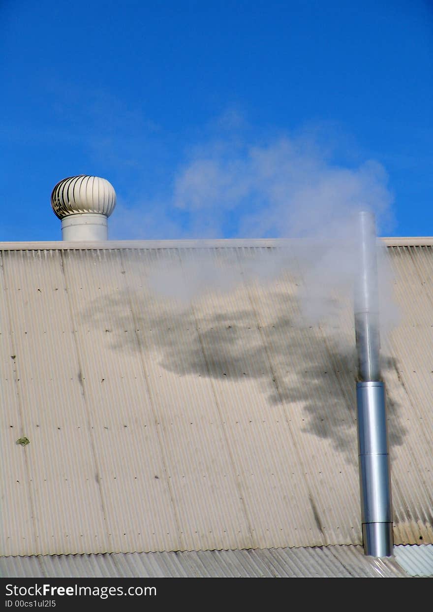 Smoke from chimney