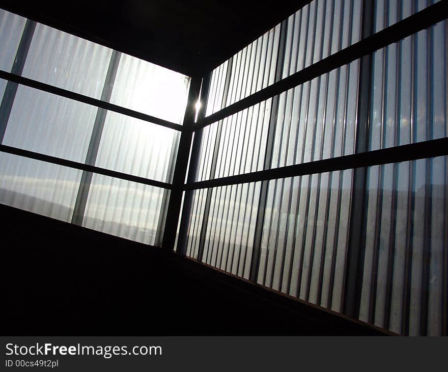 Looking through the window of a building