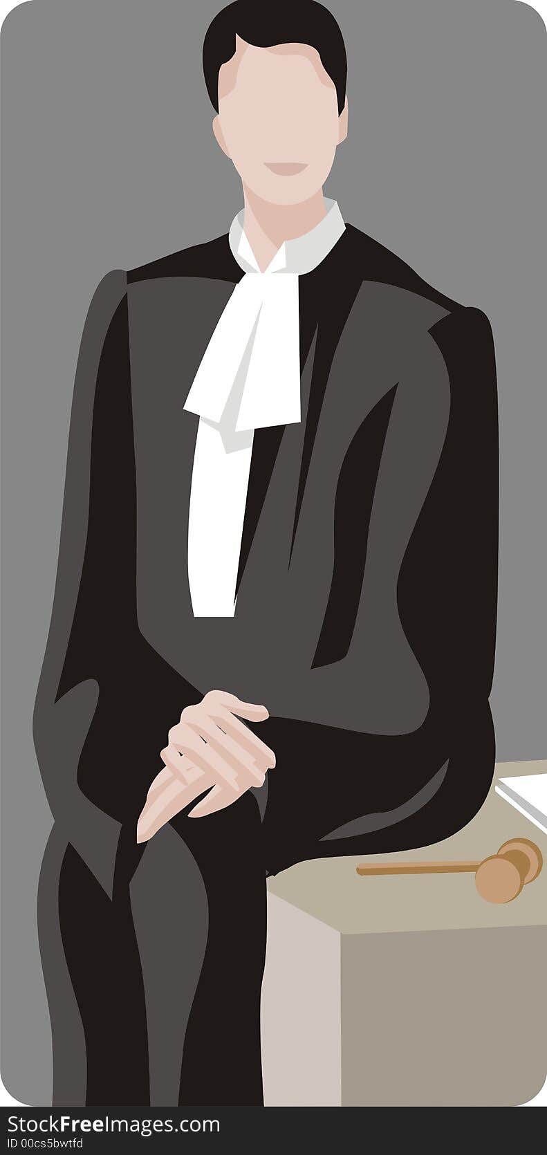 Vector illustration of a judge. Vector illustration of a judge.