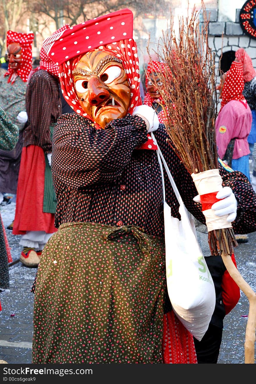 Ugly witch with an ugly mask. Taken on carnival in germany. Ugly witch with an ugly mask. Taken on carnival in germany.