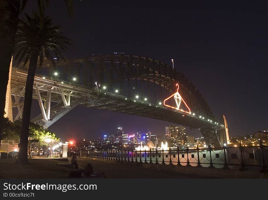 Sydney harbour bridge in the night