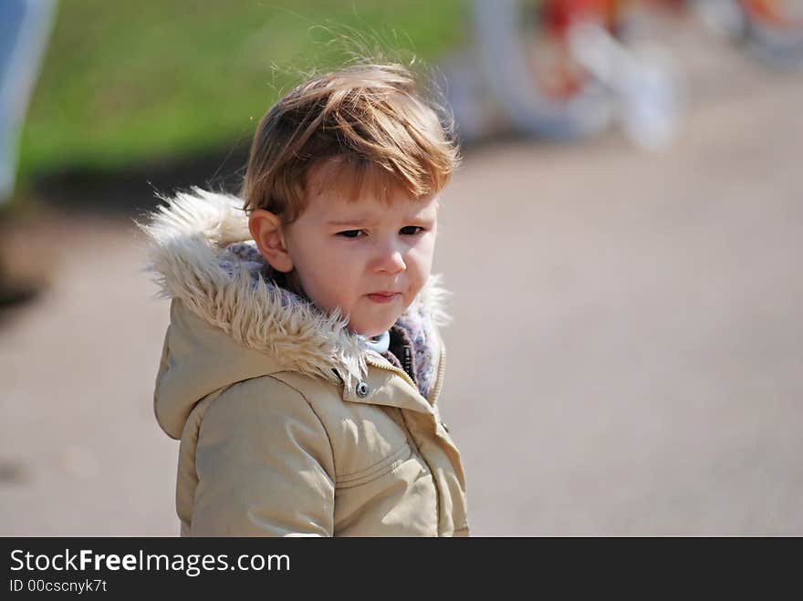 Outdoor portrait of nice child. Outdoor portrait of nice child