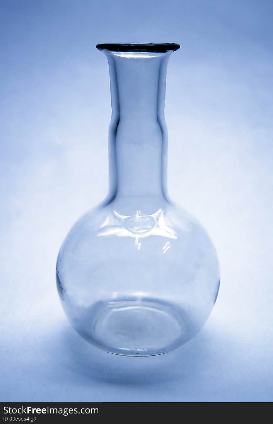 Chemichal glass, isolated flask with long neck. Chemichal glass, isolated flask with long neck