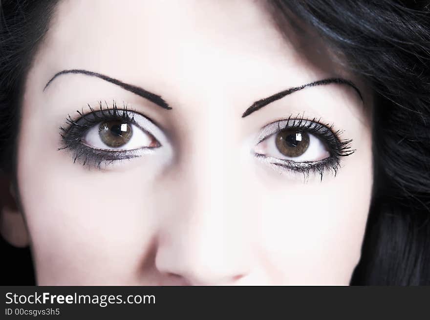 Beautiful young woman in closeup