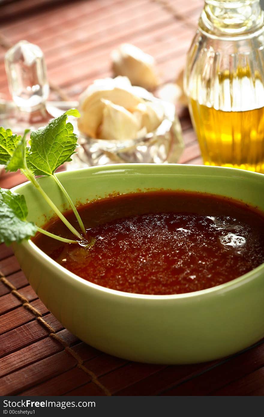 Red dressing made from chili