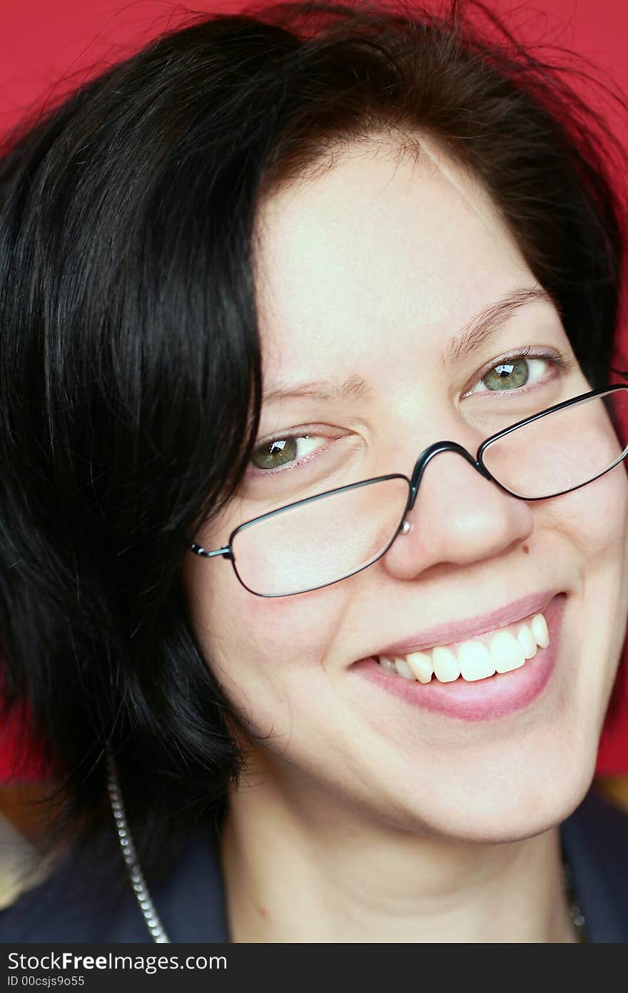 Young woman with happiness in her face, close-up. Young woman with happiness in her face, close-up