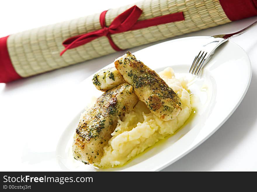 Basil topped fish over mash 6. Basil topped fish over mash 6