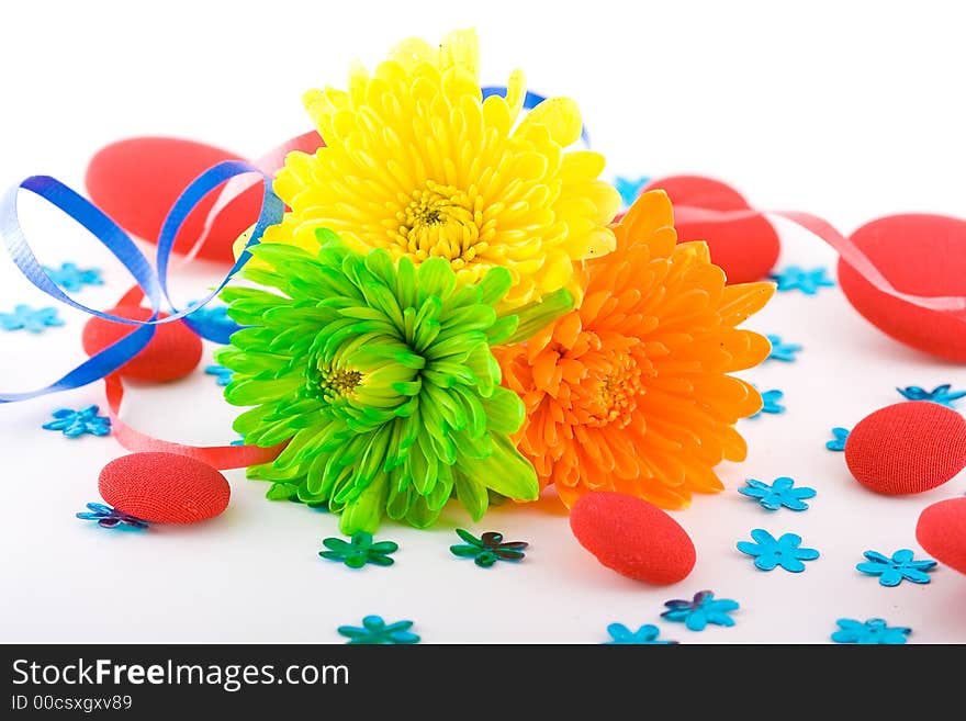 Shoot of nice abstract composition with flowers.