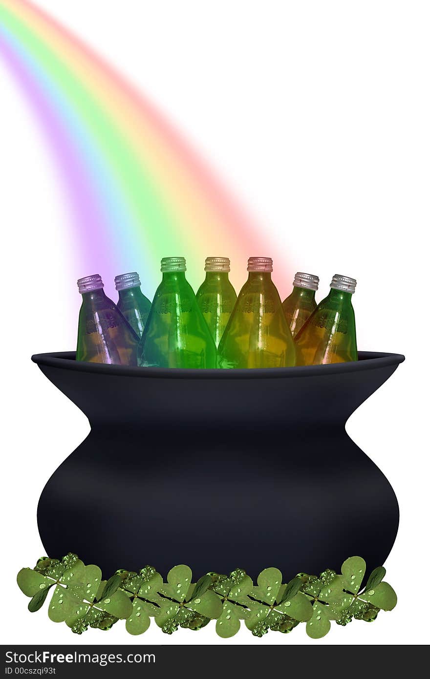 A pot of gold at the end of a rainbow