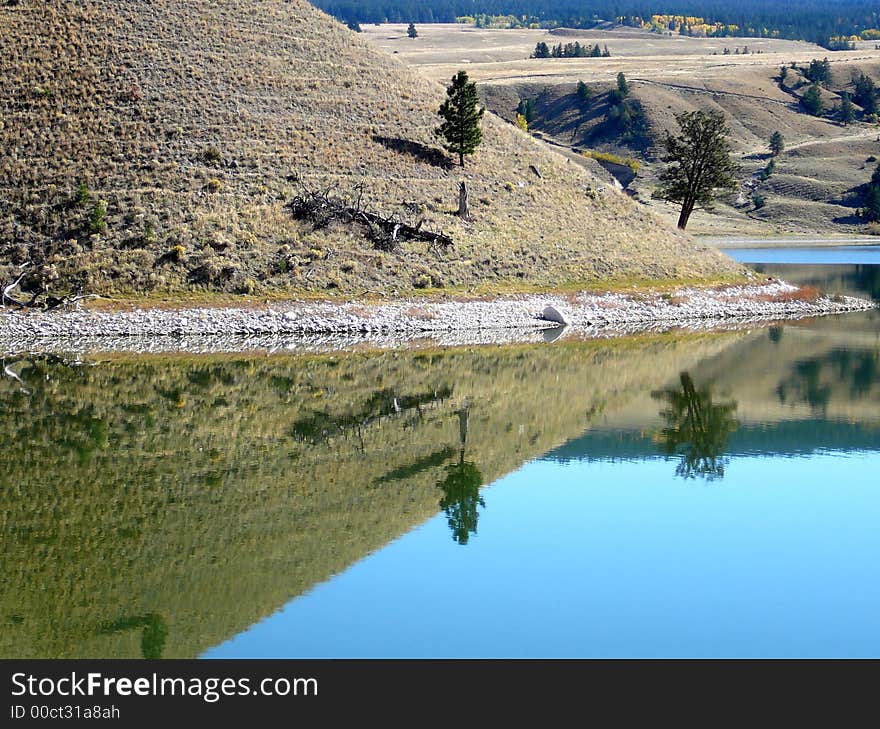 Reflection in Nicola Lake just north of Merrit, BC. Reflection in Nicola Lake just north of Merrit, BC