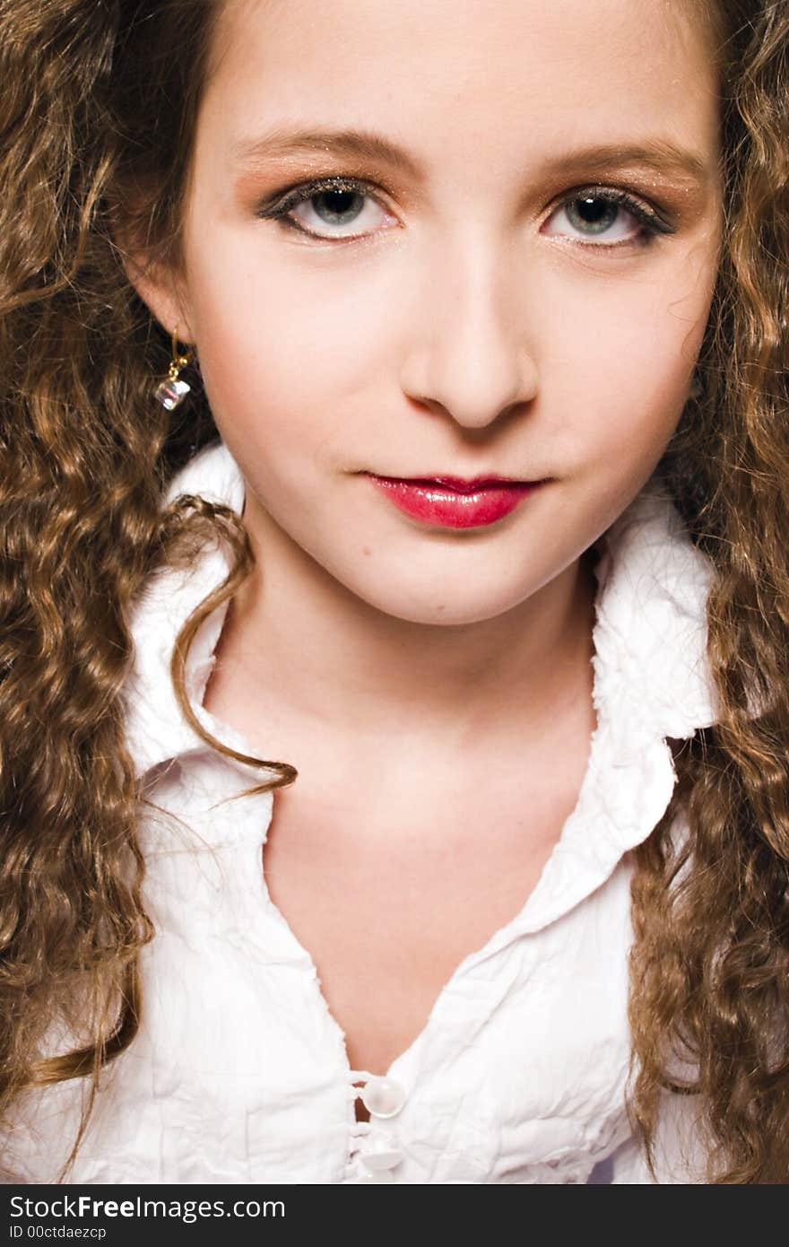 A woman model portrait in the studio. A woman model portrait in the studio