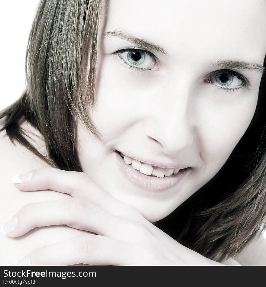 A woman model portrait in the studio. A woman model portrait in the studio