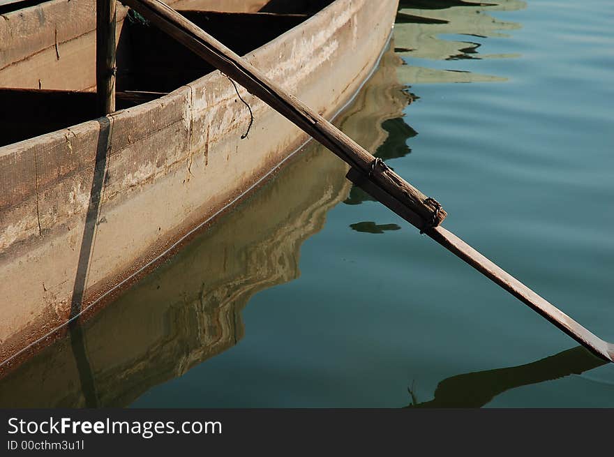 Boat in a lake in Sichuan,west of China. Boat in a lake in Sichuan,west of China