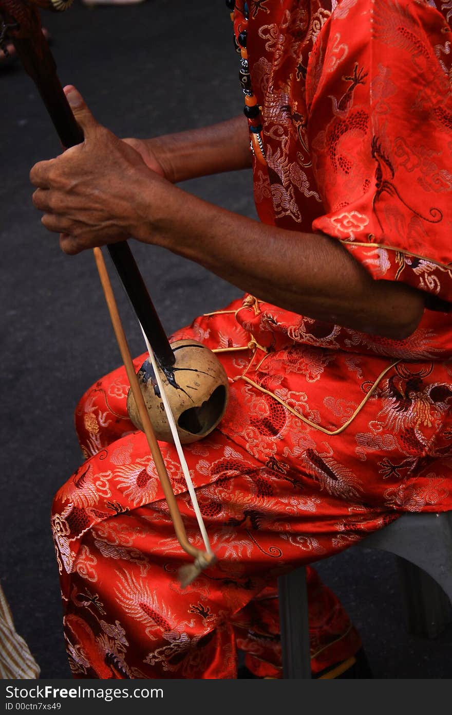 Playing Chinese Instrument