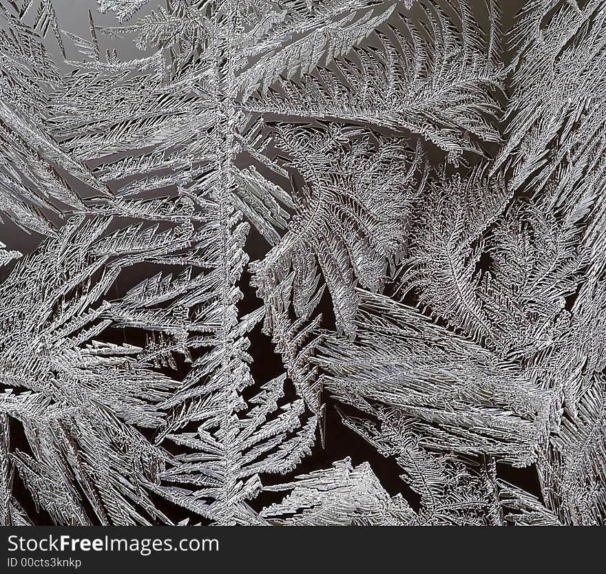 Frosting (frost flower) on the window.