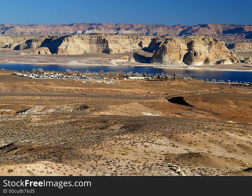 The Lake Powell in Glen Canyon