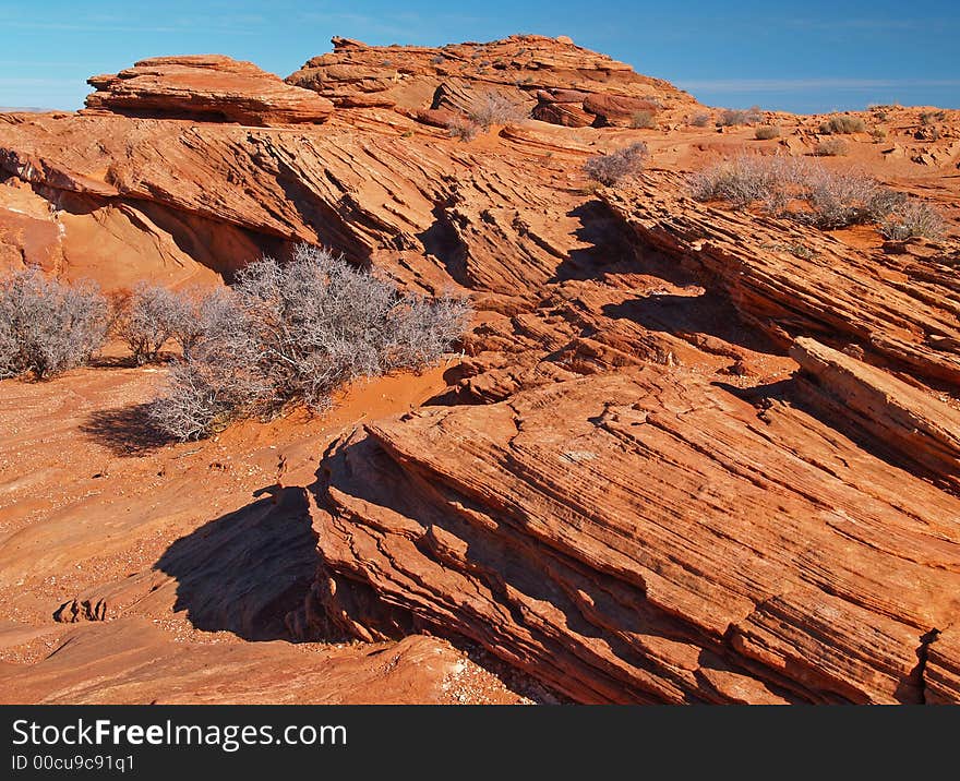 A rock formation in the glen canyon