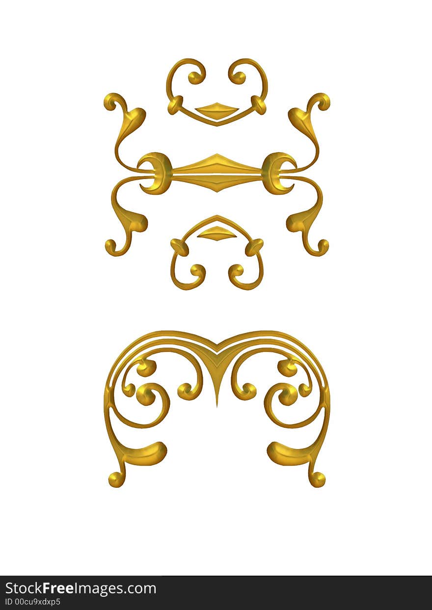 Shiny Gold Decorative Flourishes