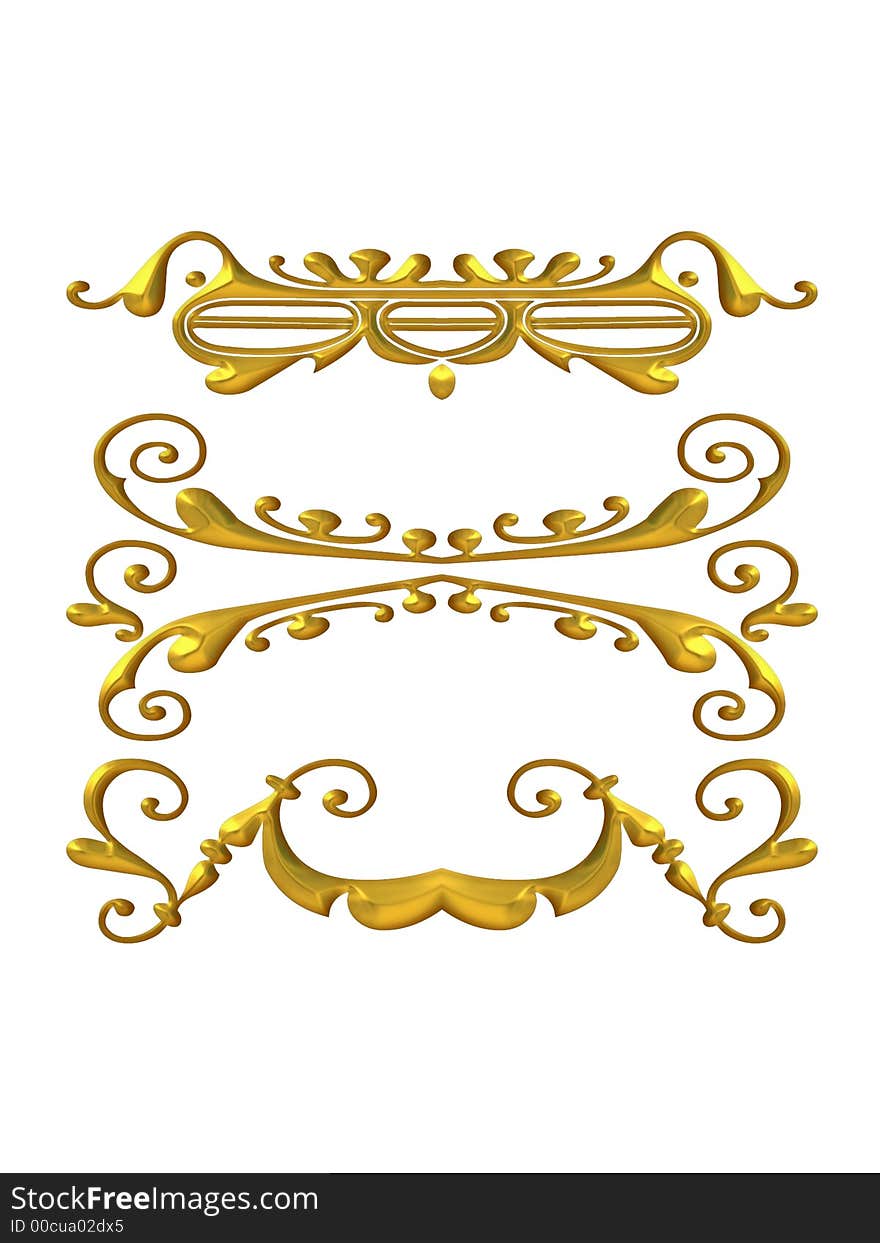 Decorative Gold Flourishes