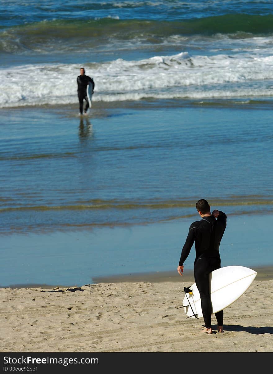 Surfer On Beach