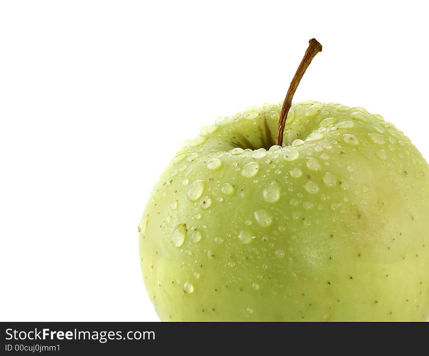 Apple with water drops