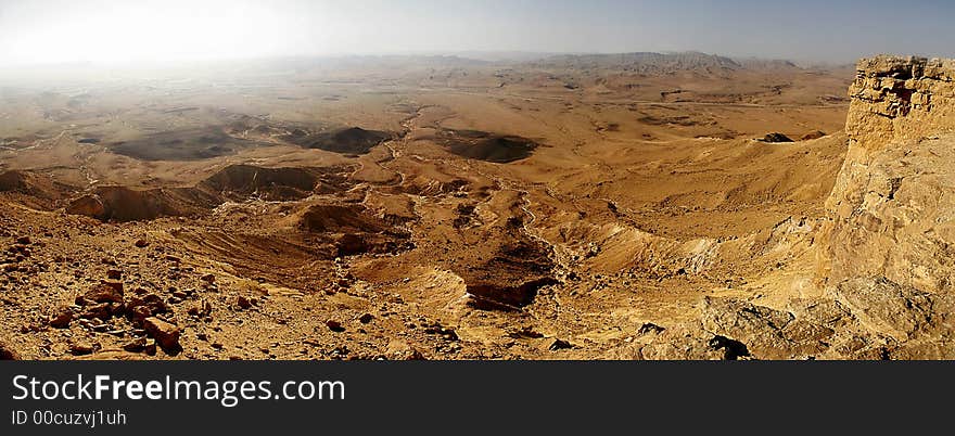 Panorama of desert in Israel.