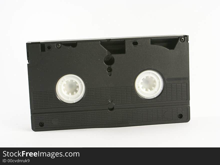 Photo of old type video tape isolated on white. Photo of old type video tape isolated on white