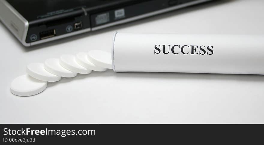 Success tablets on the desk