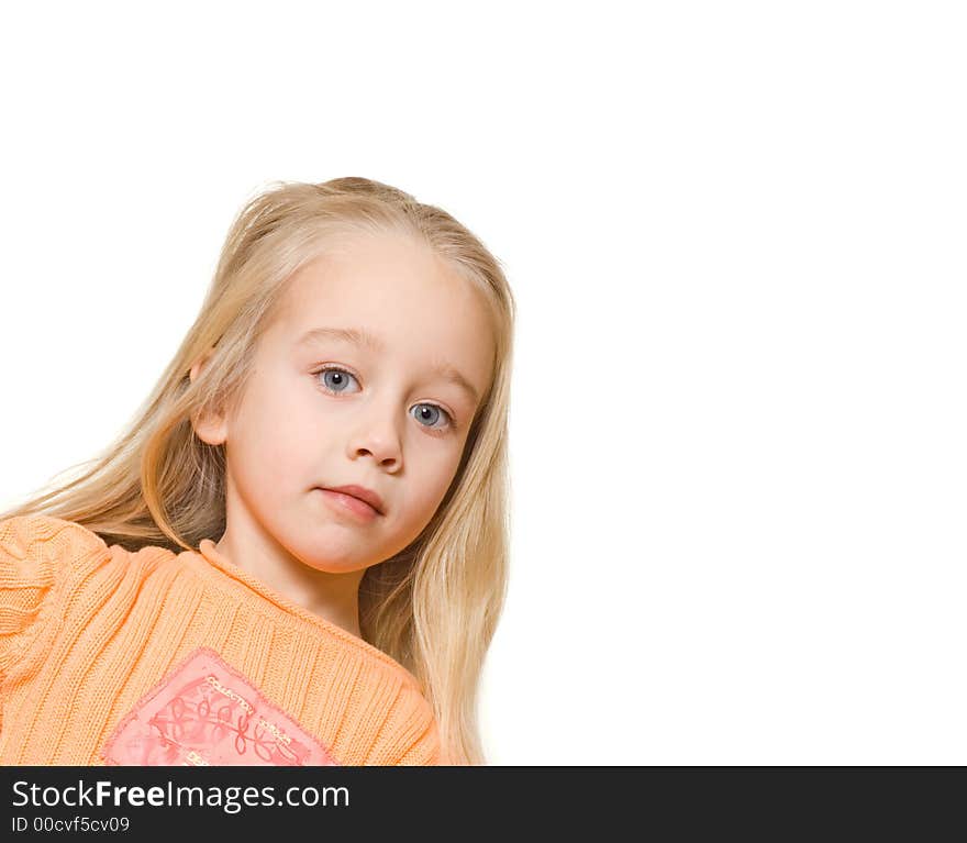 Picture of a Sad little blond girl