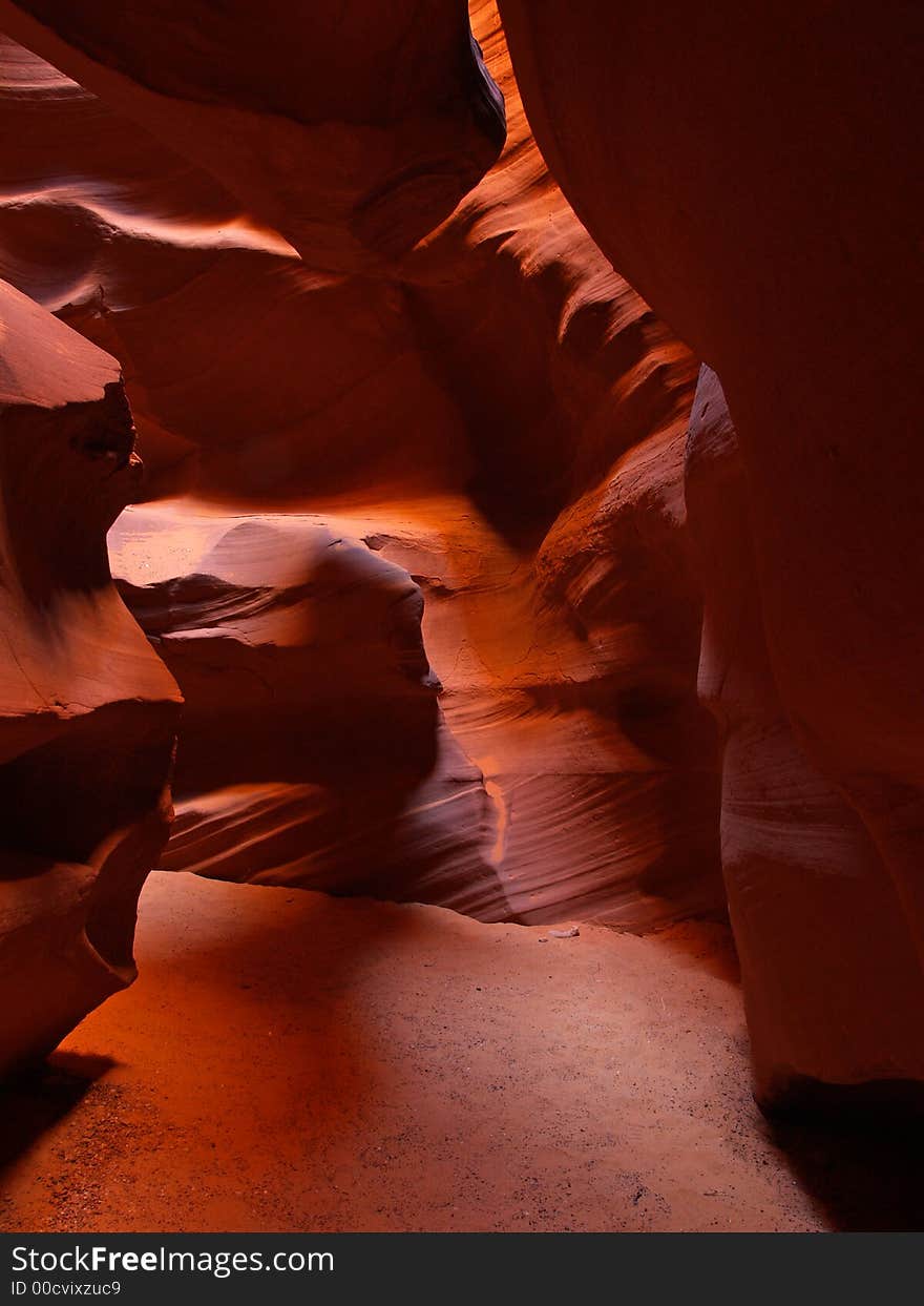 The upper Antelope Slot Canyon near Page  in  Arizona