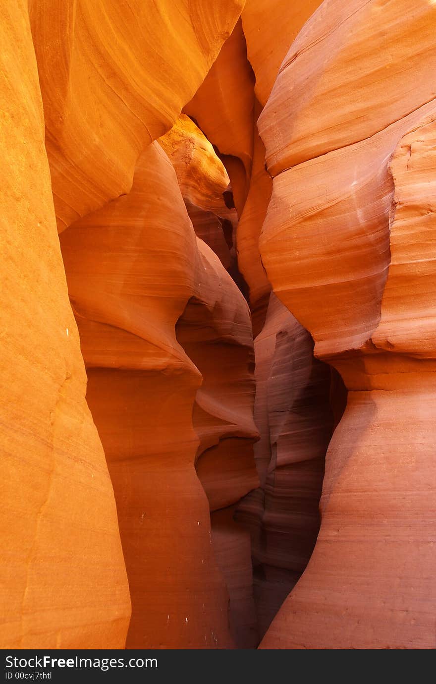 The upper Antelope Slot Canyon near Page  in  Arizona